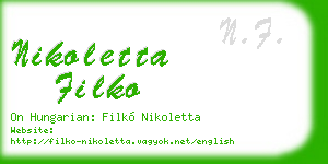 nikoletta filko business card