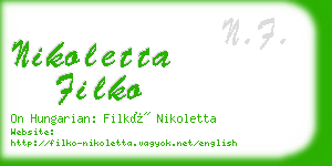 nikoletta filko business card